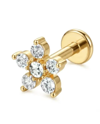 Labret Flower Gem Gold