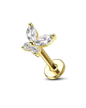 Labret Butterfly Gold Gem