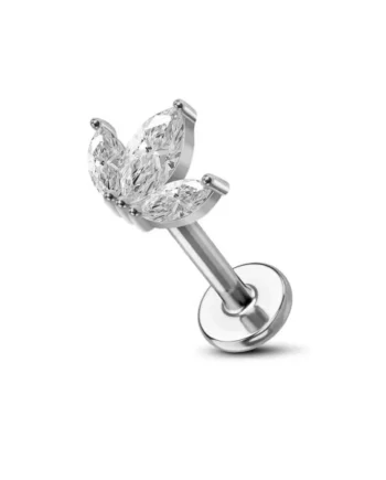 Labret tris gem silver