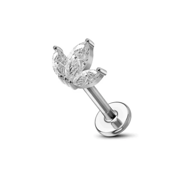 Labret tris gem silver